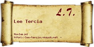 Lee Tercia névjegykártya